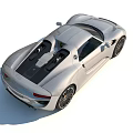 Silver Porsche Sports Car Featuring Sleek Design Front Fascia And Alloy Wheels