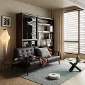 Mid Century Modern Leather Sofa And Glass Coffee Table Set For Cozy Home Living Room