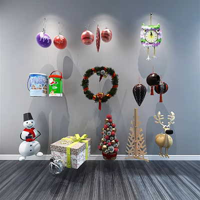 Modern Holiday Ornaments Christmas Gift Christmas Tree Ornaments Snowman 3d model