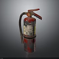 Building Safety Red Fire Extinguisher Device With Instruction Label