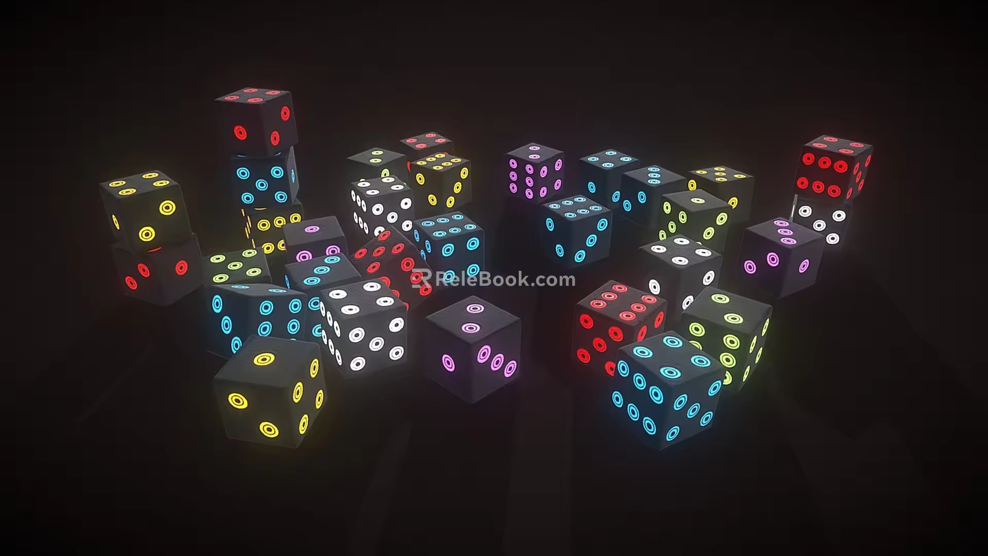 Modern Dice Multicolor Dice 3d model