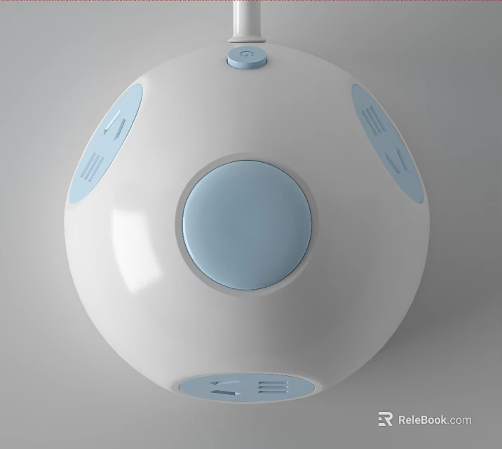 Modern Spherical Switch Panel With White And Blue Circular Oval Buttons 3d model