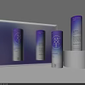 Perfume Cosmetics Gift Box Set With Gradient Purple Blue Cylindrical Bottles And White Display Packaging