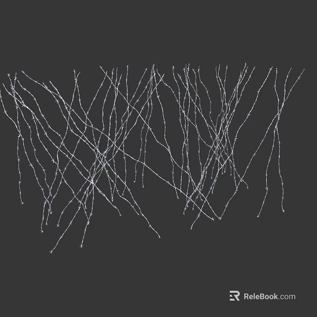 Abstract Art With Randomly Arranged Intertwined White Lines On Black Background 3d model