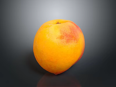 Realistic Style Peach Peach Fruit Round Fruit Yellow Skin Red Spot Top Pedicle 3d model