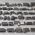 Collection of Miniature House Models with Various Styles in Arranged