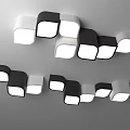 Modern Black And White Square Ceiling Lights With Multiple Units Stylish Design For Interior 3d model