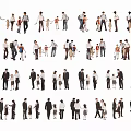 2D character parent-child family combination 3d model