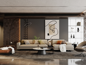 Modern Living Room Milotti 3d model