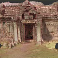 Intricate Ancient Temple Stone Carvings On Sculpted Walls And Decorative Columns
