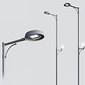 Modern Outdoor Street Lights With Round Lampshade And Spherical Design On Metal Poles