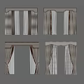 Elegant Curtain Styles With Valance Top Beige Brown White Fabric Panels
