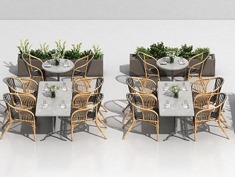 Modern outdoor table and chair outdoor seat combination 3d model