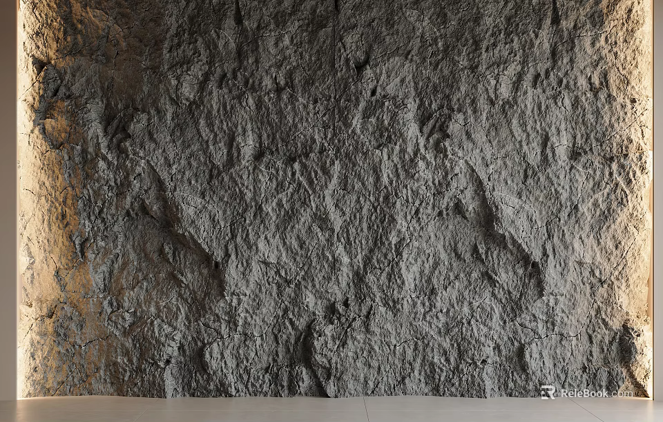 Natural Gray Rock Texture Background Wall With Rough Surface For Interior Design 3d model 