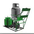Mobile Industrial Equipment With Green Frame White Tank Green Cylinder Motor And Wheels