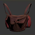Red Leather Backpack Placed On Red Rolled Mat For Daily Use