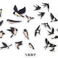Artistic Flying Swallow Wall Decor with Creative Bird Designs for Home Decoration