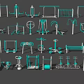 Public Outdoor Fitness Facilities With Various Exercise Equipment In Community Park