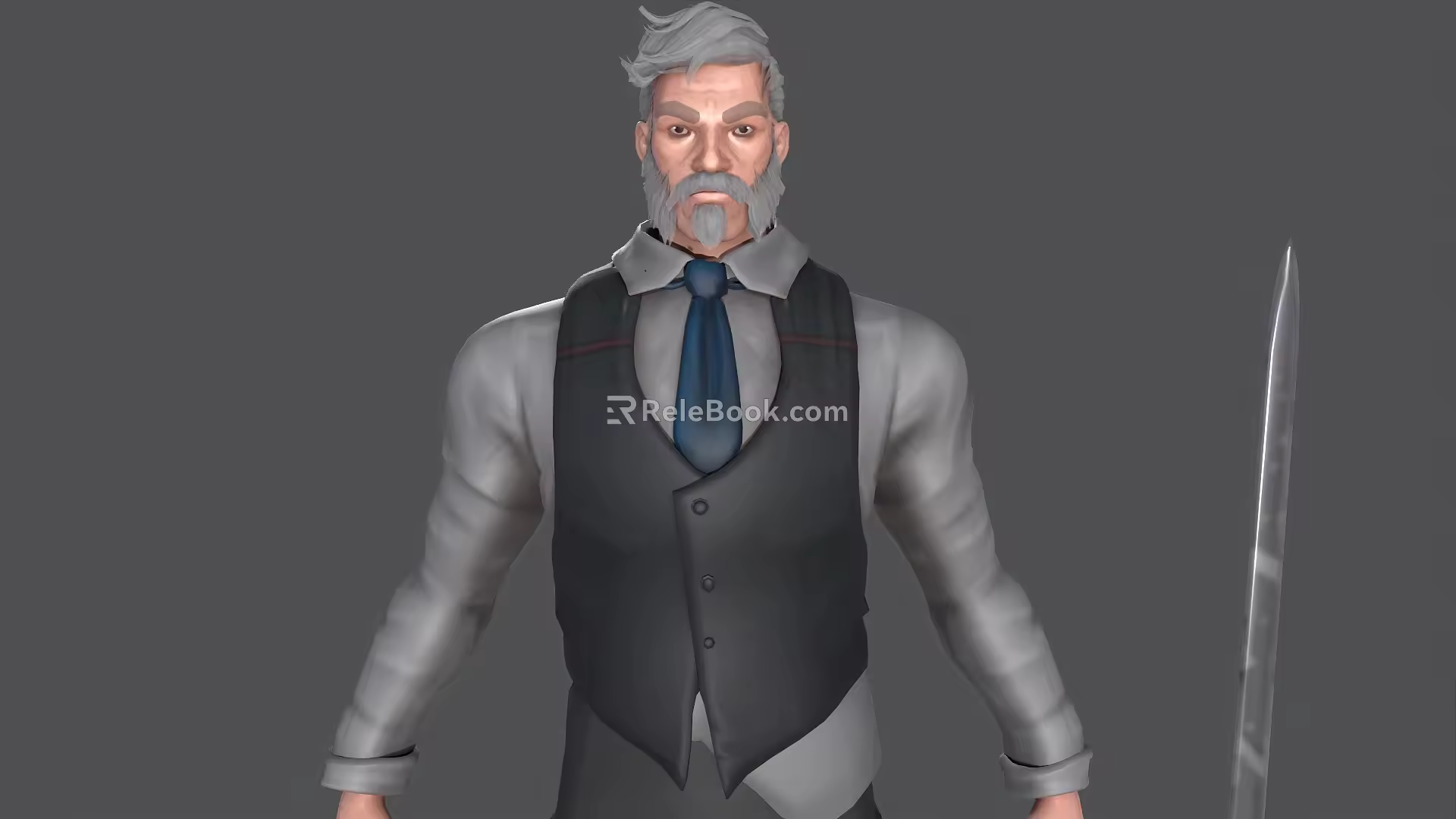 Cartoon Man Gentleman Game Character Game Character Swordsman Alien Character Anime Character Middle-aged Man Suit 3d model