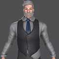 Cartoon Man Gentleman Game Character Game Character Swordsman Alien Character Anime Character Middle-aged Man Suit 3d model