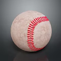 Vintage White Baseball With Red Stitching As Essential Household Sports Item