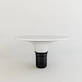 Round White Dining Table With Black Base In Modern Minimalist Style 3d model