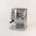 Stainless Steel Kitchen Espresso Machine With Dual Spouts And Control Knobs 3d model