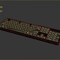 Modern Computer Keyboard Full Size Layout With Black Body And White Keys 3d model
