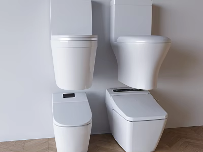 Modern Toilet Designs Featuring Wall Mounted And Floor Standing Models With Sleek Finishes 3d model