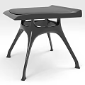Modern Single Chair With Unique Curved Legs And Black Seat Design