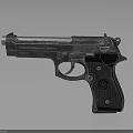 Classic Metallic Pistol With Detailed Grip Trigger And Textured Surface