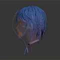 A Man With Blue Hair Wearing Futuristic Headset Displaying THE FUTURE And Headphones
