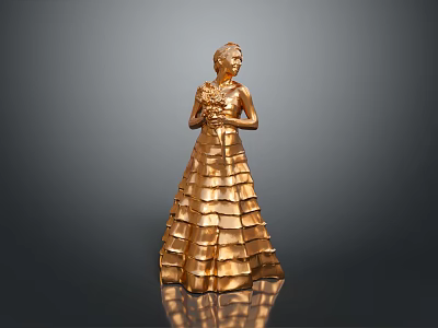 Bridal Dress Silver Wedding Dress Elegant Dress Wedding Dress Evening Dress Prom Dress 3d model