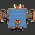 Mechanical Robot Character Featuring Blue Orange Parts Camera Eye And Detailed Joints
