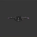 Futuristic Black Tactical Clothing Set With Purple Accents Shoulder Armor And Strapped Pants