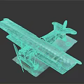 Space Themed Biplane Model With Camouflage Pattern And Cross Symbol On Platform