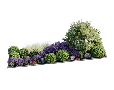 outdoor flower bed 3d model