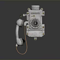 Vintage Rotary Dial Telephone With Metal Body Handset And Coiled Cord