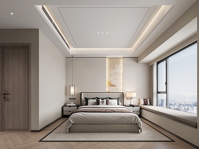 Chinese style bedroom 3d model