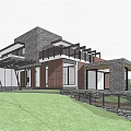 Modern Detached Villa Featuring Stone Facade Lush Greenery And Garden Terrace