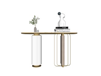 Light Luxury End View Platform Entrance Table 3d model