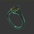Elegant Stylish Ring Accessory With Blue Gemstone And Metallic Band Design