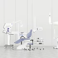 Modern Dental Medical Equipment With Treatment Chair Instrument Table And Clinic Lighting
