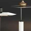 Modern Stylish Side Table With Blue And White Base And Decorative Tray Top 3d model