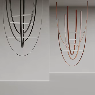 NEWOOD modern chandelier large chandelier multi-head chandelier 3d model