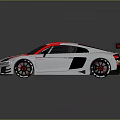 Sleek Silver Racing Car With Red Accents And Black Rear Spoiler