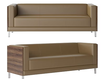 Multiplayer Sofa Leather Sofa Minimalist Office Sofa Simple Business Negotiation Reception Room Reception Room 4s Store Rest Area 3d model