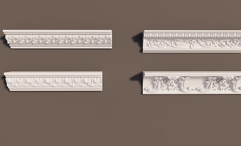 European-style plaster carving wall decoration strip 3d model