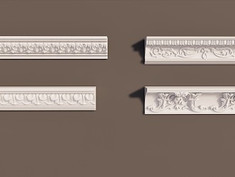 European-style plaster carving wall decoration strip 3d model