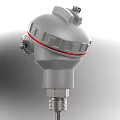 Industrial Temperature Sensor With Gray Housing And Red Stripe Probe